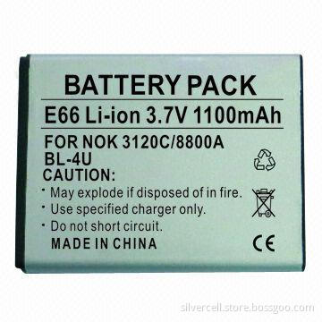 Li-ion Battery for Nokia BL-4U, with 1,100mAh Capacity
